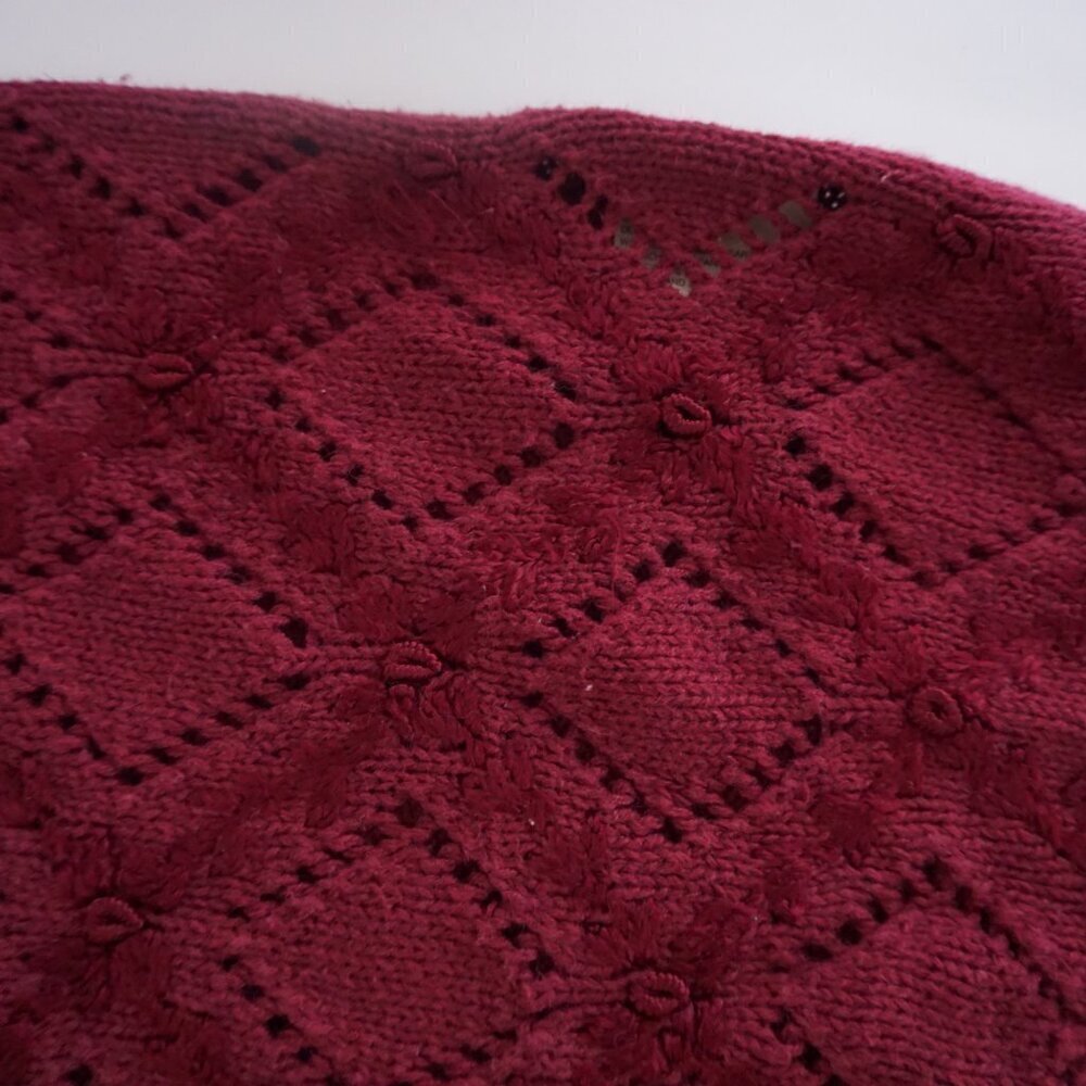 Vintage Attitudes by Renee Burgundy Knit Button Sweater Vest Cottagecore M - Picture 7 of 11